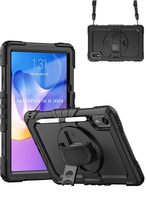Huawei Matepad Se 11'' inç 2024 Kılıfı Askılı Standlı Defender Yüksek Koruma Zırh Kapak