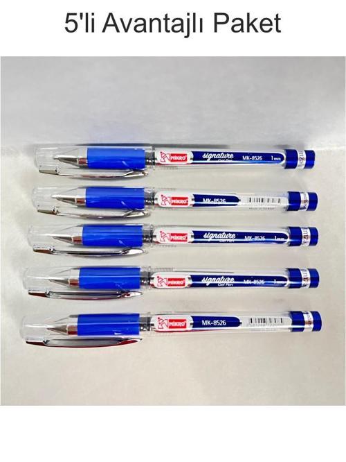MK-8526 GEL PEN İMZA KALEMİ MAVİ 0.1 MM UÇ 5 li Paket