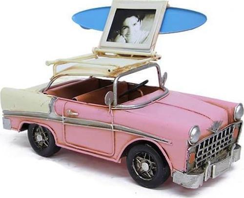 Metal Araba Çerçeveli Biblo Dekoratif Hediyelik