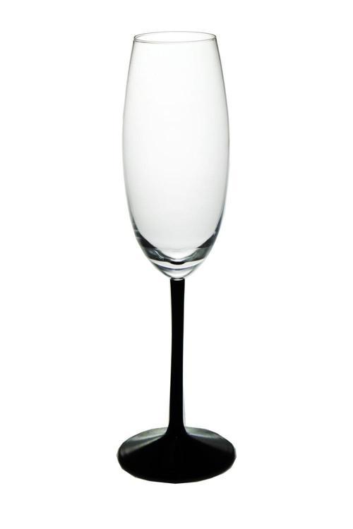 El İmalatı Kristal Siyah Ayaklı Şampanya Kadehi 1 Adet 31752