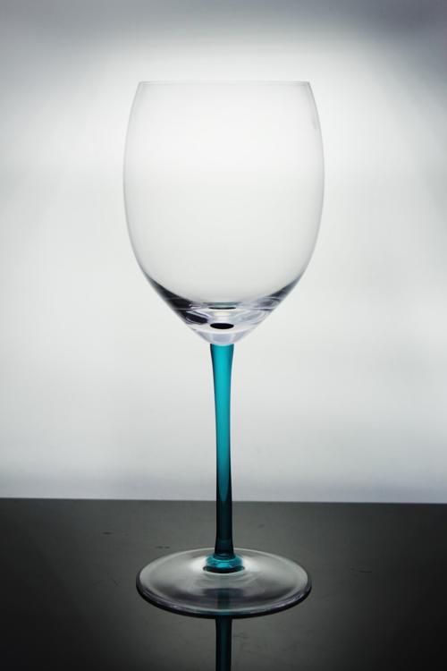 El İmalatı Kristal Turkuaz Dekorlu Şarap Kadehi 1 Adet 31751