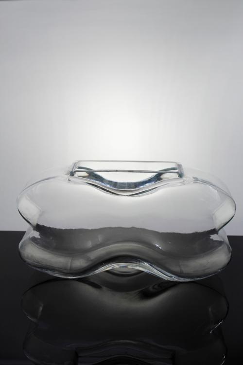 El İmalatı Kristal İki Yandan Boğumlu Bölmeli Ağır Vazo 1 Adet 19919