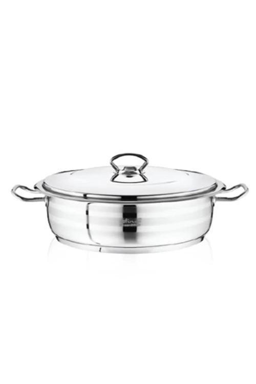 Flavia Çelik Basık İndiksiyon Tencere 28x9 cm-5.5 Litre