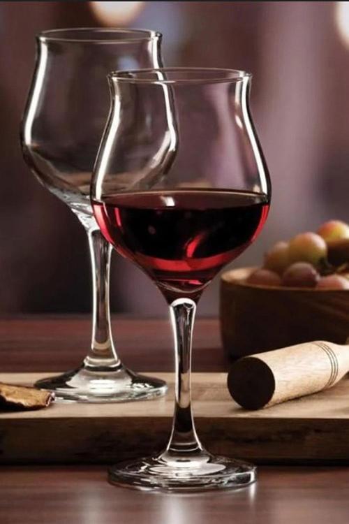 440268 Wavy Kırmızı Şarap Bardağı 370 cc 12'li