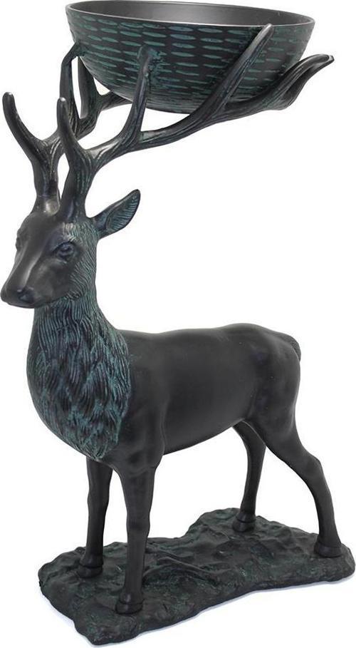 Metal Geyikli Kase 55 Cm Dekoratif Hediyelik