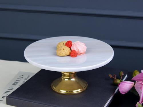 WHITE MARBLE AYAKLI PASTA STANDI 25X25X12 CM