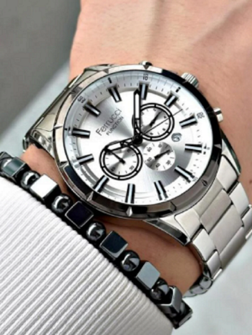 FCF 0525 13605M.02 64073 Erkek Fonksiyon Metal Kol Saati-F590