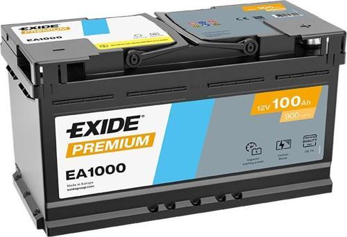 Exıde EA1000 12V 100Ah 900A Premıum Akü (Üretim Tarihi:2025)