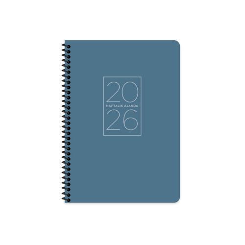 Keskin 2026-17*24 Spiralli Haftalık  Ajanda - Mavi