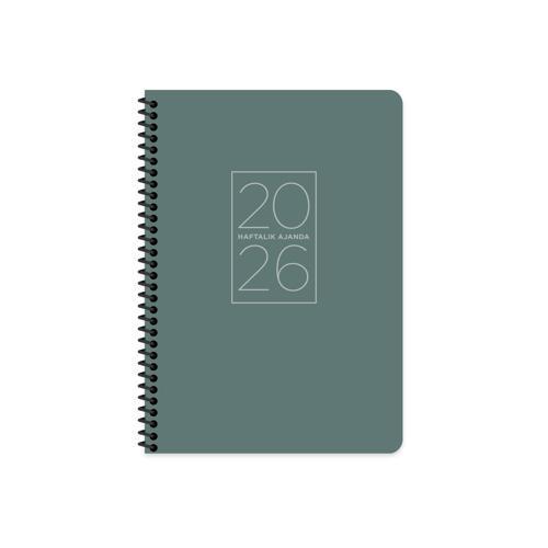 Keskin 2026-17*24 Spiralli Haftalık  Ajanda - Yeşil