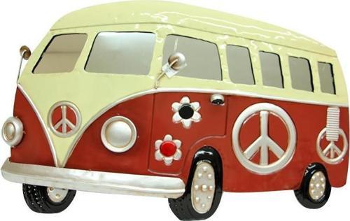 Minibüs Pano Kırmızı Vintage Dekoratif Ev Ofis Hediyelik