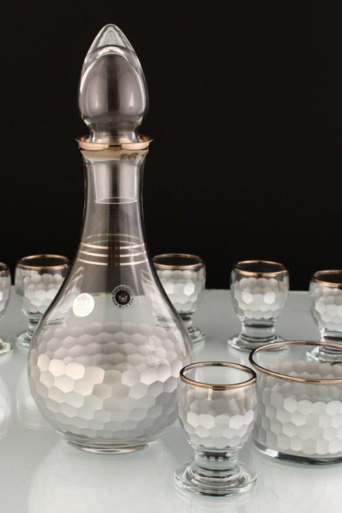 Petek Desenli 8 Parça Zemzem ve Şerbet Takımı