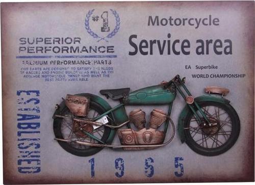 Motorsiklet Temalı Tablo Pano Vintage Dekoratif Ev Ofis Hediyelik
