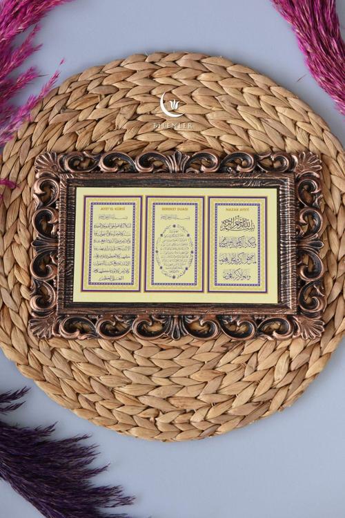 Kapı Üstü Üçlü Tablo Ayete'l Kürsi- Nazar Duası-Bereket Duası