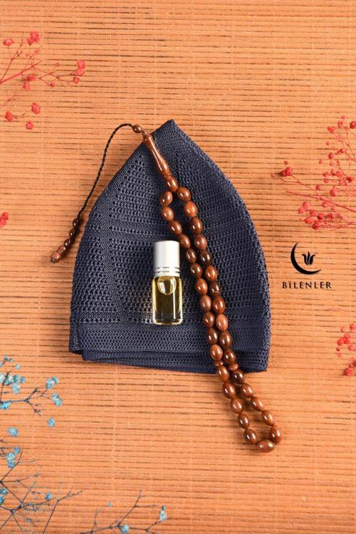 Erkekler İçin Lüks Takke-kuka Tesbih Ve Esans Seti