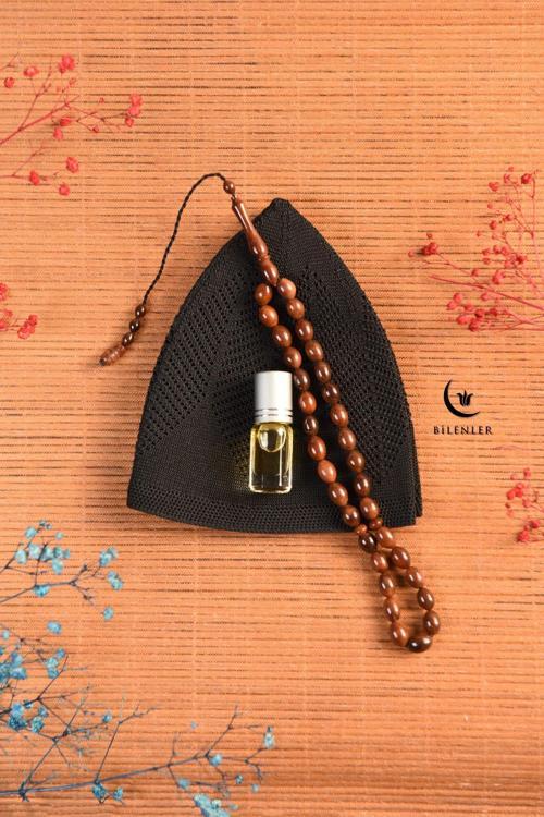 Erkekler İçin Lüks Takke-kuka Tesbih Ve Esans Seti