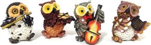 Müzisyen Baykuşlar Biblo 4'lü Set Dekoratif Hediyelik