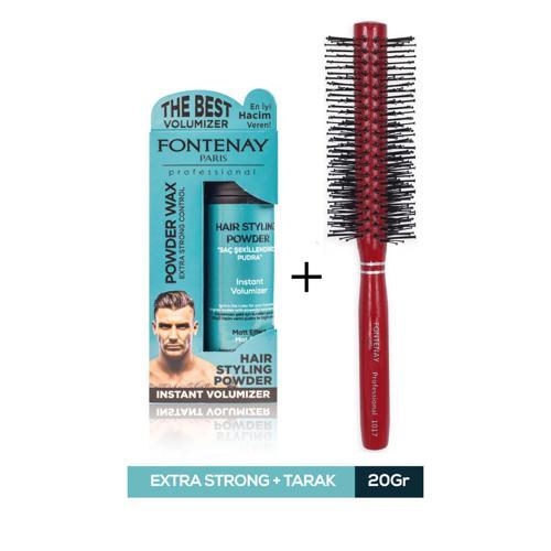 Saç Şekillendirici Pudra Toz Wax Mat Effect Mavı 20gr + Profesyonel Saç Fırçası 1017 2'li Set