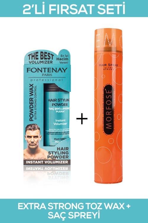 Saç Şekillendirici Pudra Toz Wax Matt Effect Mavi 20gr + 400ml Saç Sprey 2'Lİ Set