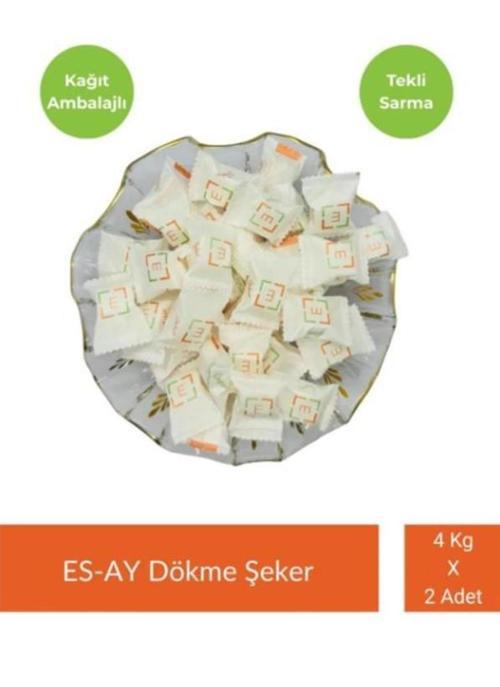 Şeker Tekli Sarma Küp Şeker 4 kg x 2 Adet (Kağıtlı)