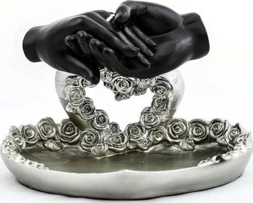 Özel Tasarım Kalpli Polyester Sunum Söz Nişan Tepsisi