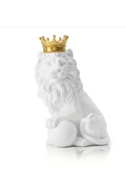Polyester Aslan Kral Biblo Dekoratif Büyük Boy Biblo 30 Cm