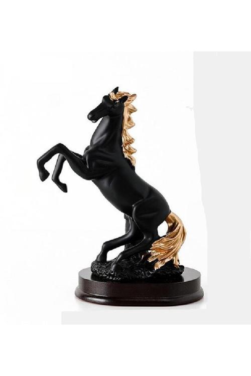 Büyük Boy Şahlanan Yabani At Heykel 32 Cm Polyester Biblo El Yapımı Heykel