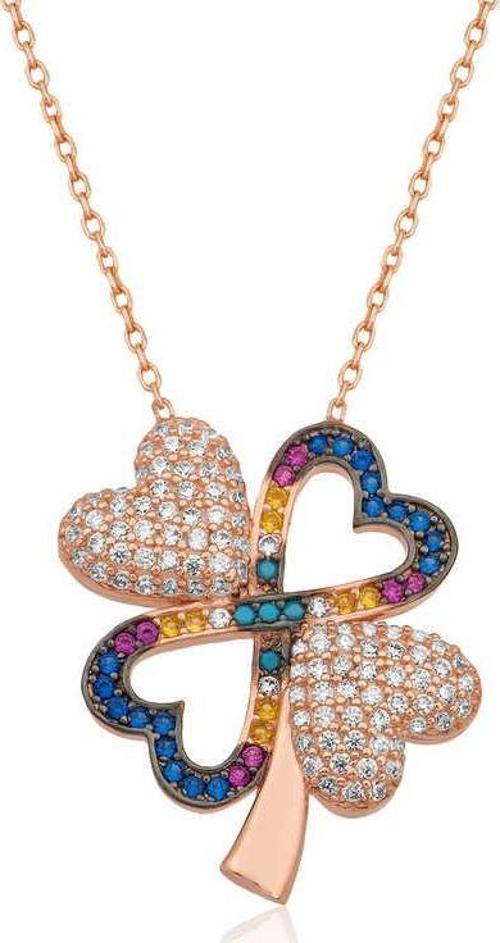 925 Ayar Gümüş Dört Yapraklı Yonca Kadın Gümüş Kolye