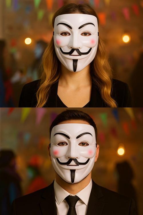 Cadılar Bayramı Vendetta Guy Fawkes V Maske Beyaz Plastik Parti Maskesi Kostüm Aksesuarı