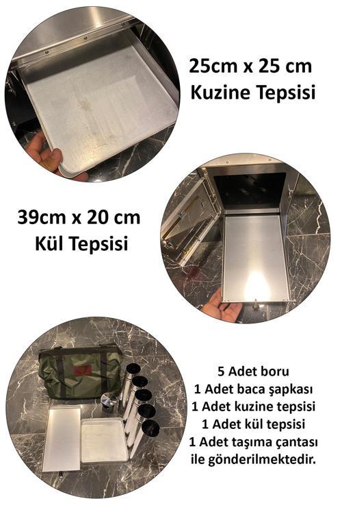 Krom Kül Tepsili Kuzineli Çadır Sobası