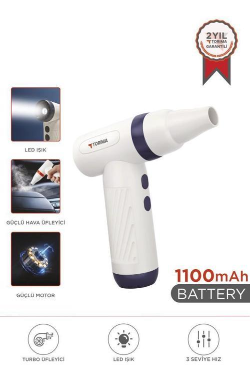 TTB-01 Mavi Yüksek Hızlı Turbo 85 000 pm -1100 mAh - 40 W Hava Üfleme Makinası.