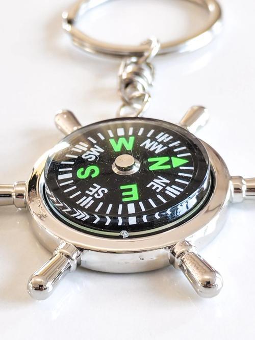 Çalışır Pusula Metal Anahtarlık