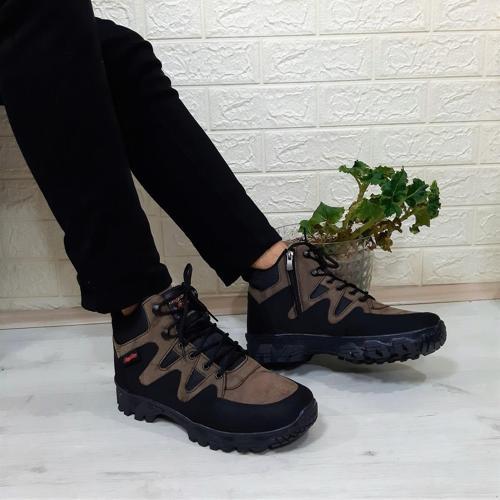 Kahverengi 0050 Fermuarlı Bağacaklı Kaymaz Erkek Bot