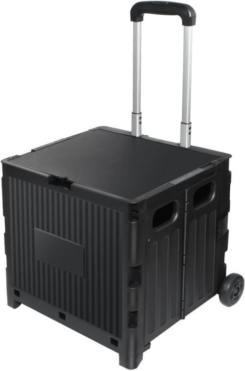 Katlanabilir İki Tekerlekli Alışveriş ve Depolama Çantası – Kapaklı Teleskopik Çekme Kolu Kamp Plaj Çok Amaçlı