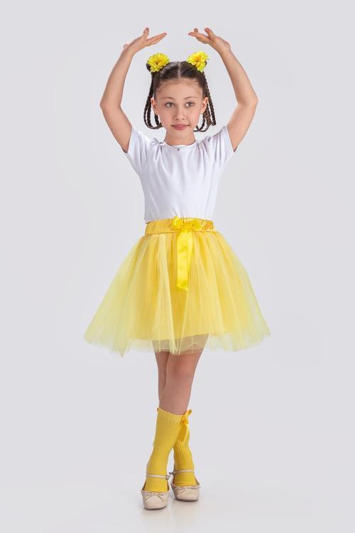 Gökkuşağı Tütülü Kız Çocuk Parti Etek M00727 SARI