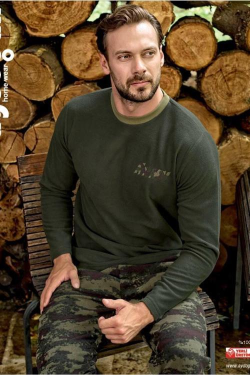 Erkek Uzun Kol Kışlık Polar Pijama Takımı