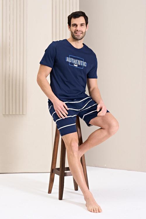 Erkek Pijama Takımı Şortlu Kısa Kol