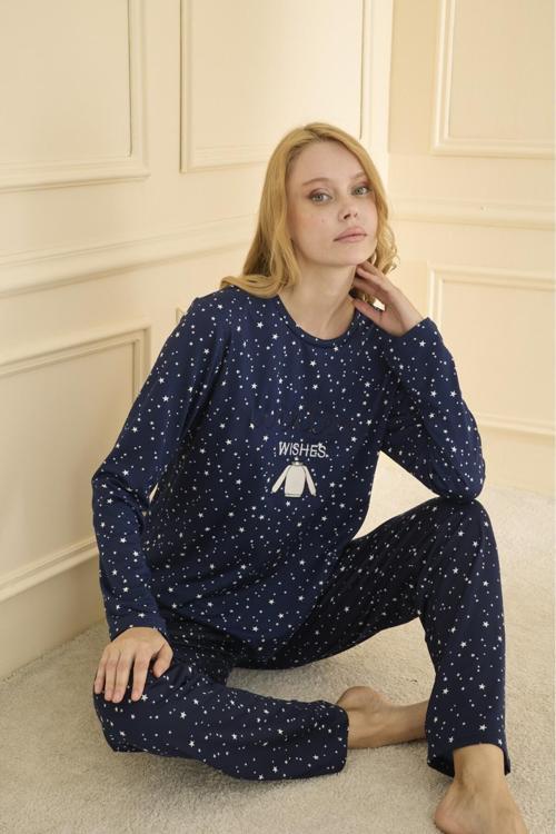 Kadın Pijama Takımı Uzun Kol Mevsimlik
