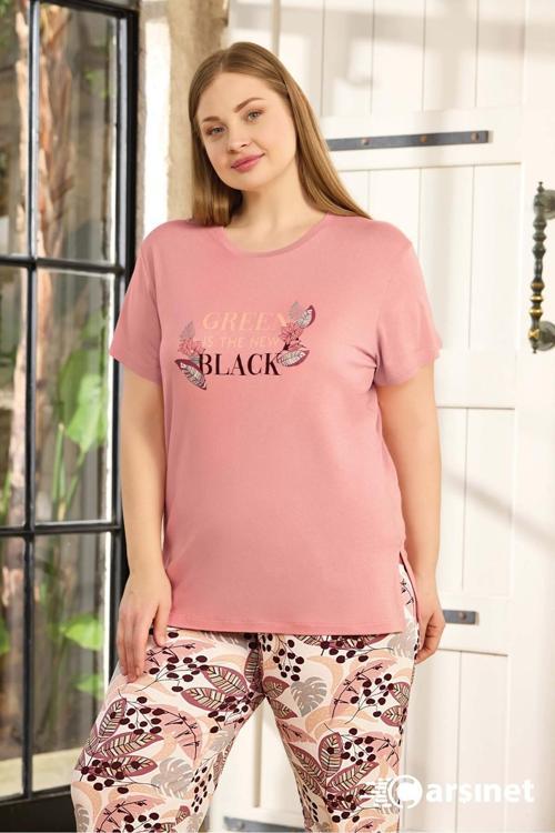 Kadın Pijama Takımı Kısa Kol Büyük Beden & Battal