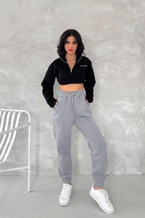 Kadın Eşofman Altı Üç İplik Jogger Kışlık Şardonlu