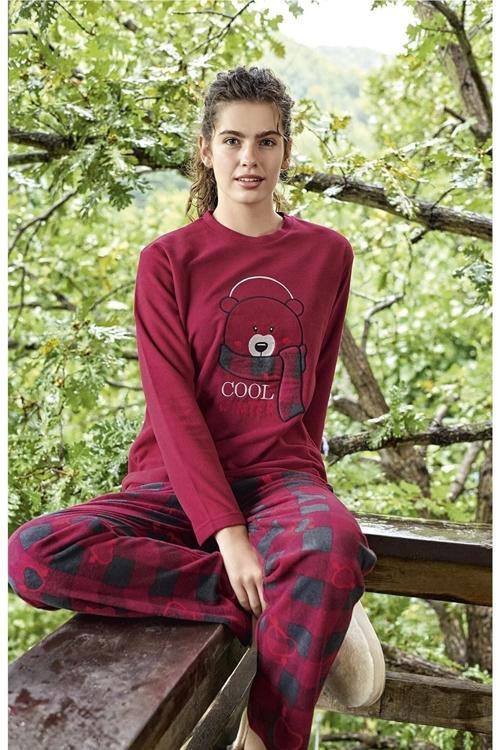 Kadın Kışlık Polar Uzun Kol Pijama Takımı