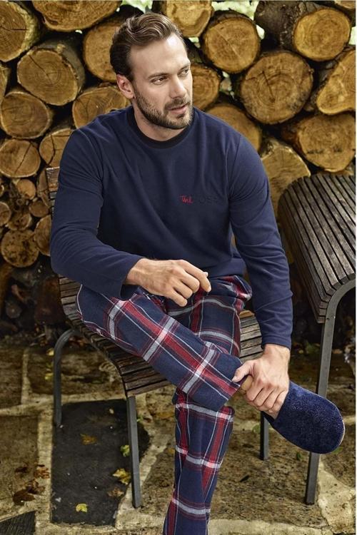 Erkek Uzun Kol Kışlık Polar Pijama Takımı