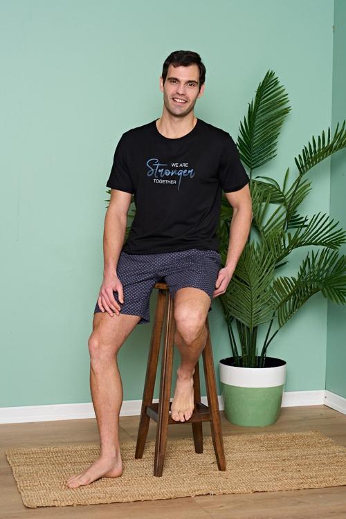 Erkek Pijama Takımı Şortlu Kısa Kol