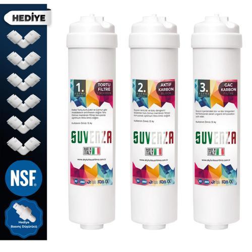 SUVENZA Nsf Onaylı 3’lü Ön Filtre Seti (Coconat Bazlı)