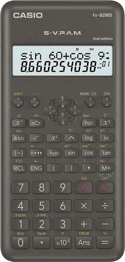 Hesap Makinesi Bilimsel Fonksiyonlu Fx-82ms-2. Versiyon 10+2 Hane