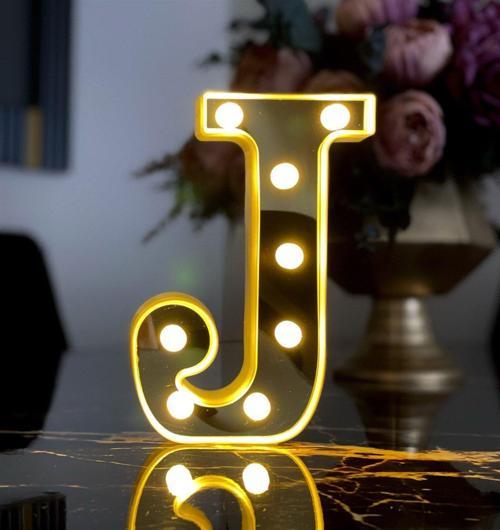 3D Işıklı Led Harf Dekoratif Aydınlatma J