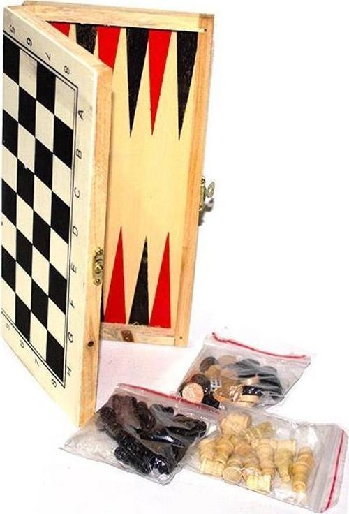 Ahşap Tavla Satranç Takım Seti 24x24