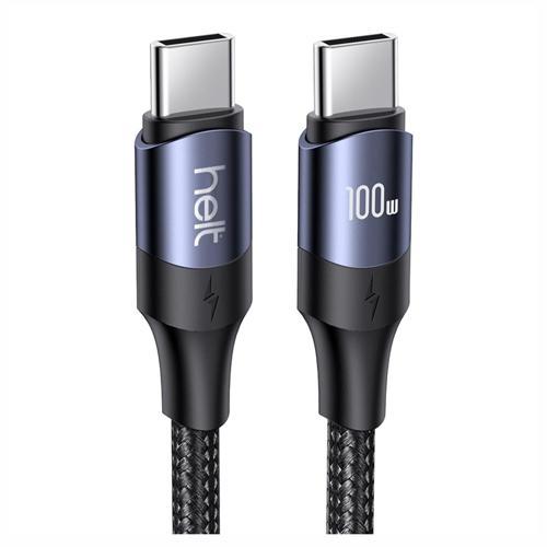 HT-DC15 100W PD İp Örgü 120 Cm Type-C To Type-C Şarj ve Data Kablosu NT-31293