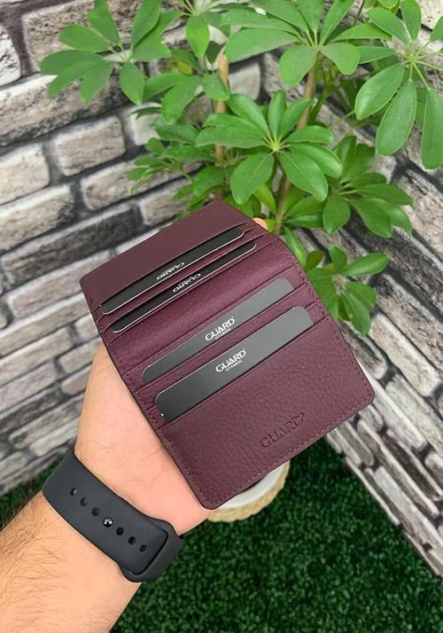 Mürdüm Çıtçıt Kapamalı İkiye Katlı Tasarım Hakiki Deri Kredi Kartlık - GRD251018WT425