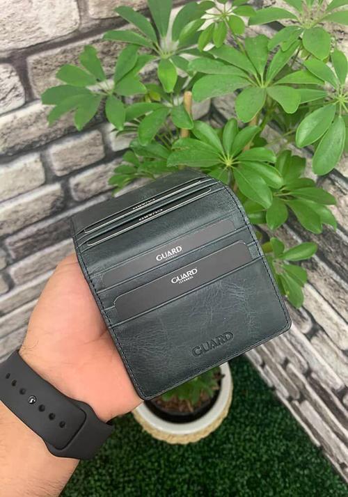 Antik Siyah Çıtçıt Kapamalı İkiye Katlı Tasarım Hakiki Deri Kredi Kartlık - GRD251018WT1439